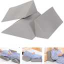 Fanwer Bed Wedges & Body Positioners (3 in 1), 40 Degree Wedges for Bed Positioning,Positioning Pillows for Elderly, Wedge Pillow for Bed Sores, Side Sleeping, After Surgery, Knees Elevated,Back Pain (Grey)