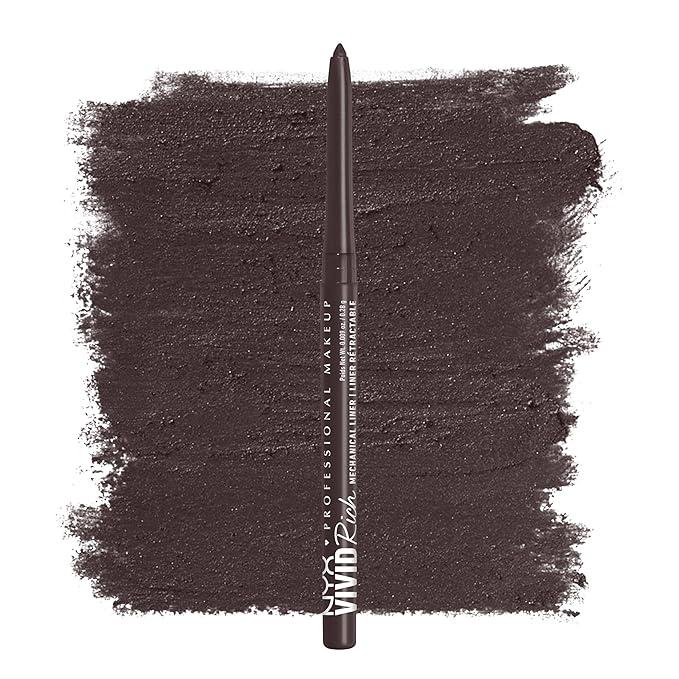 NYX PROFESSIONAL MAKEUP Vivid Rich Mechanical Eye Pencil, Vivid Rich Mechanical, Creamy Retractable Eyeliner  Smokin Topaz, Brown Eyeliner