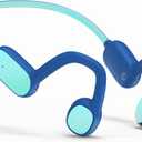 Mehomeli Kids Headphones, Bluetooth 5.2 Air Conduction Open Ear Headphones, 85dB Volume Limiting, Stereo Sound with Mic, IPX5 Waterproof, 20H Playtime, Perfect for School and Outdoor Activities-Blue