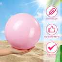 Realspring 24 Pcs Inflatable Beach Balls for Kids Bulk Pastel Solid Color Jumbo Beach Ball Swim Pool Floating Toys Baby Shower Birthday Summer Party Decor(Pink and White,12.5 Inch)