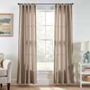 jinchan Taupe Linen Blend Curtains 84 inch Length 2 Panel for Bedroom Bathroom,Light Filtering 38 inch Wide Drapes with Rod Pocket Back Tab(38W x 84L, Taupe)