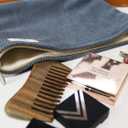 HAPPYHEIDI Dark Gray Corduroy Makeup Bag Cosmetic Toiletry Travel Pouch, Make Up Accessory Purse Organizer, Canvas Lined