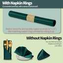 100 Pack Dark Green Satin Napkins and Napkin Rings Set, 12 x 12 Inch Silky Soft Cloth Napkins Set of 50, Square Satin Dinner Table Napkins Bulk for Wedding Banquet Graduation Party Decoration