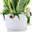 TURAOHU 3 Frog Figurines Drunken Frog Garden Decor Plant Decorations for Pots Resin Frogs for Garden Decor Lawn Ornaments for Balcony Patio Lawn Window Sill Desk