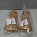 2 x Beach Sun Hats for Women, Wide Brim Visor Hats of Paper Straw, Adjustable, Packable Ponytail Hats Floppy, for Beach Fishing Gardening Golf Hiking, Khaki (Beige)