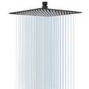 NearMoon Rain Shower Head, High Flow Stainless Steel Square Rainfall Shower, Waterfall Bath Shower Body Covering, Ceiling or Wall Mount (12 Inch, Matte Black)