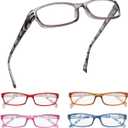 GUD Reading Glasses For Women - 5 pairs Rectangular Ladies Eyeglasses Readers + 0.50 (Mix)