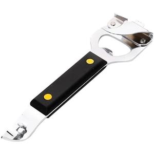 Zemcxney 4-in-1 Can Punch Bottle Opener Classic Stainless Steel Manual Can Opener for Liquid with Cap Catcher, Can Tapper Church Key for Camping and Traveling 1 Pack