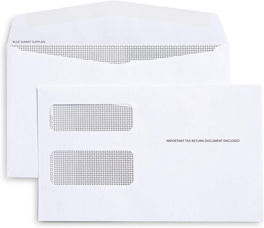 50 1099 MISC Tax Envelopes - Designed for printed 1099 Laser Forms from Quickbooks or Similar Tax Software - 5 5/8 Inch x 9 Inch, Gummed Flap, 50 Form Envelopes