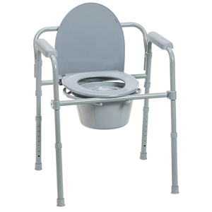 Drive Medical 11148-1 Folding Steel Bedside Commode Chair, Portable Toilet, Supports Individuals Weighing Up To 350 Lbs, with 7.5 Qt. Bucket and 13.5 Inch Seat, Grey Drive Medical 11148-1 Folding Steel Bedside Commode Chair, Portable Toilet, Supports Individuals Weighing Up To 350 Lbs, with 7.5 Qt. Bucket and 13.5 Inch Seat, Grey