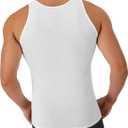 Hanes Men's Tank Undershirt Pack, Cotton Tank Undershirt, Moisture-Wicking, Breathable, White or Grey/Black, Multi-Pack (White, M)
