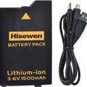 Hisewen PSP 3001 Battery with PSP Charger Cable for Sony PSP 3000 / PSP Slim 2000 PSP-S110,PSP-3001, PSP-3000, PSP-3002, PSP-3004, PSP-2001, PSP Slim Console