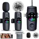 3-in-1 Mini Microphone for iPhone/Android Pro Wireless Mic - Lavalier Microphone for Content Creators - 20H Battery & 80ft Noise Cancel for Live Singing