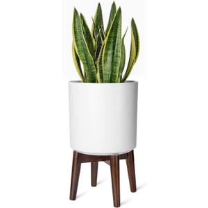 Mkono Plant Stand Mid-Century Modern Plant Stand Indoor (Plant and Pot NOT Included) Flower Pot Holder Home Decor, Dark Brown