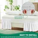 Biscaynebay Wrap Around Bed Skirts for Full & Full XL Beds 19" Long Drop, White Adjustable Elastic Dust Ruffles Easy Fit Wrinkle & Fade Resistant Silky Luxurious Fabric Solid Machine Washable