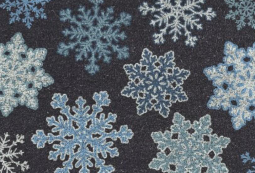 Korhani Home Snowflakes Holiday Coco Mat 30"x18"
