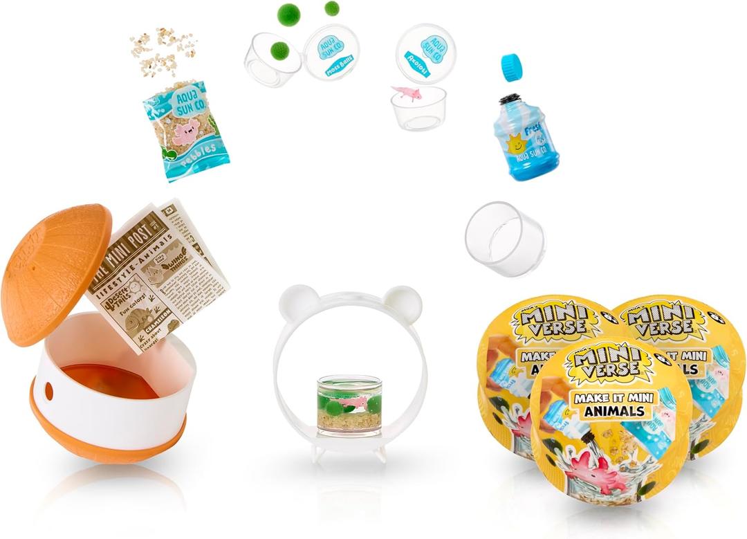 MGA's Miniverse - Make It Mini Animals 3-Pack, Mini Collectibles, Blind Pack, Miniatures, DIY, Crafts, Resin Play, Replica Animals, Habitats, NOT Edible, Collectors, Gifts, 8+
