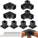 VEVOR Pergola Bracket Kit 4''x4''(Inner 3.6x3.6), 8pcs (4pcs 3-Way,4pcs Base) Corner Bracket Woodworks DIY Post Base Kit, Easy Installation Wooden Beams for Gazebos, Patio Pergolas, Log Cabin Outdoor