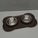 Loving Pets Bone Shaped Flex Diner for Dogs, Chocolate, Small