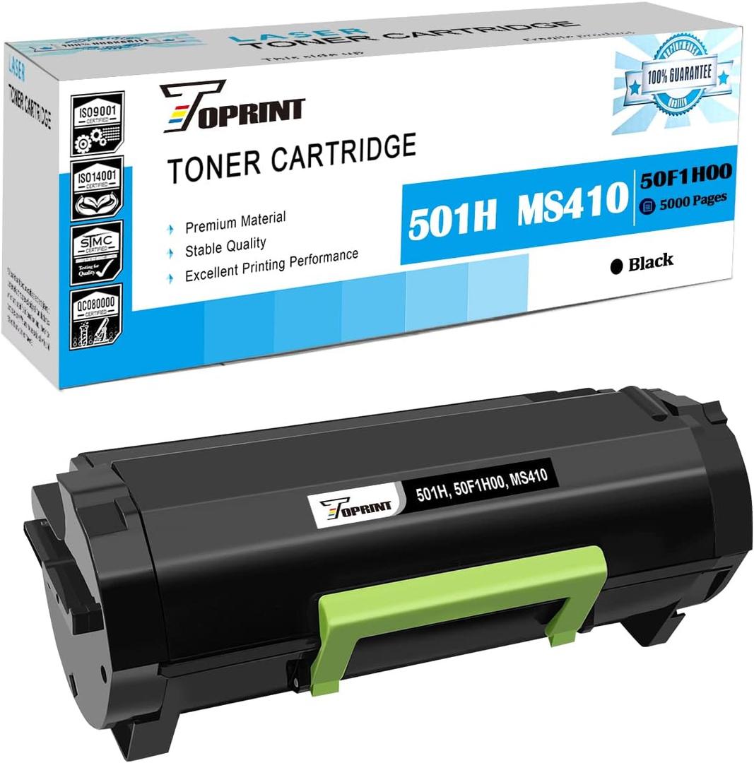TOPRINT 501H 50F1H00 Compatible Toner Cartridge High Capacity 5000 Pages Black for Lexmark MS310d MS310dn MS312DN MS410d MS410dn MS415dn MS415dn MS510dn MS610de MS610dn MS610dte MS610dtn Printer