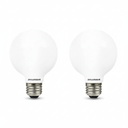 Sylvania LED TruWave Natural Series Globe G25 Light Bulb, 60W=6W, Dimmable, Frosted, 2700K, Soft White - 2 Pack (40889)