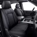 Aierxuan Dodge Ram Car Seat Covers Custom Fit 2009-2026 1500, 2010-2026 2500/3500 Laramie Big Horn Longhorn Crew Quad Regular Cab Waterproof Leather Truck Pickup Cushions(Full Set/Black)