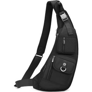 NICGID Sling Bag Chest Shoulder Backpack Crossbody Bags Casual Daypack for Men Women (Black-014)