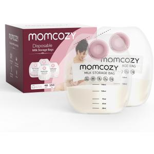 Momcozy Screw-on Breastmilk Storage Bags, 48 Ct, Holds 5 oz, Disposable & BPA Free, Original Replacement Accessories Only for Momcozy Direct-to-Bag Breast Milk Bag Combo
