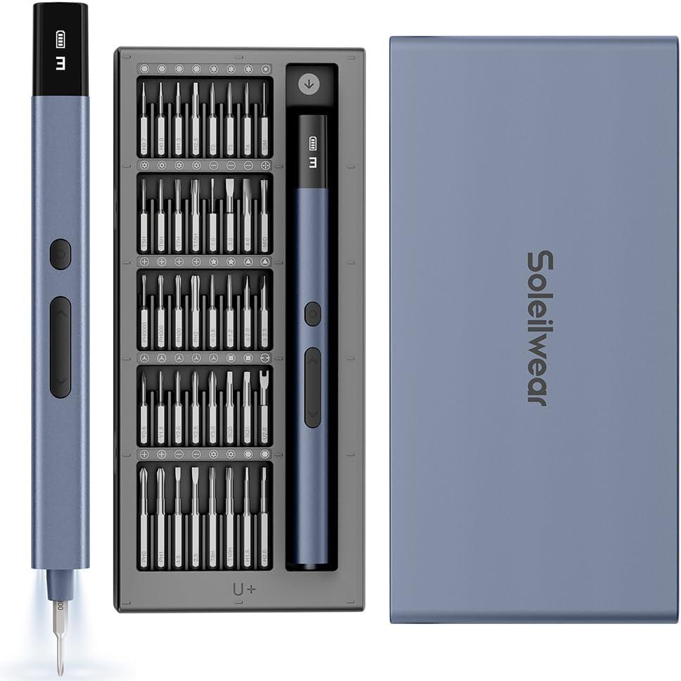 Rechargeable Precision Screwdriver Kit Cordless with 40 S2-Steel Bits, 5 Torque Settings for Phone Camera Laptop