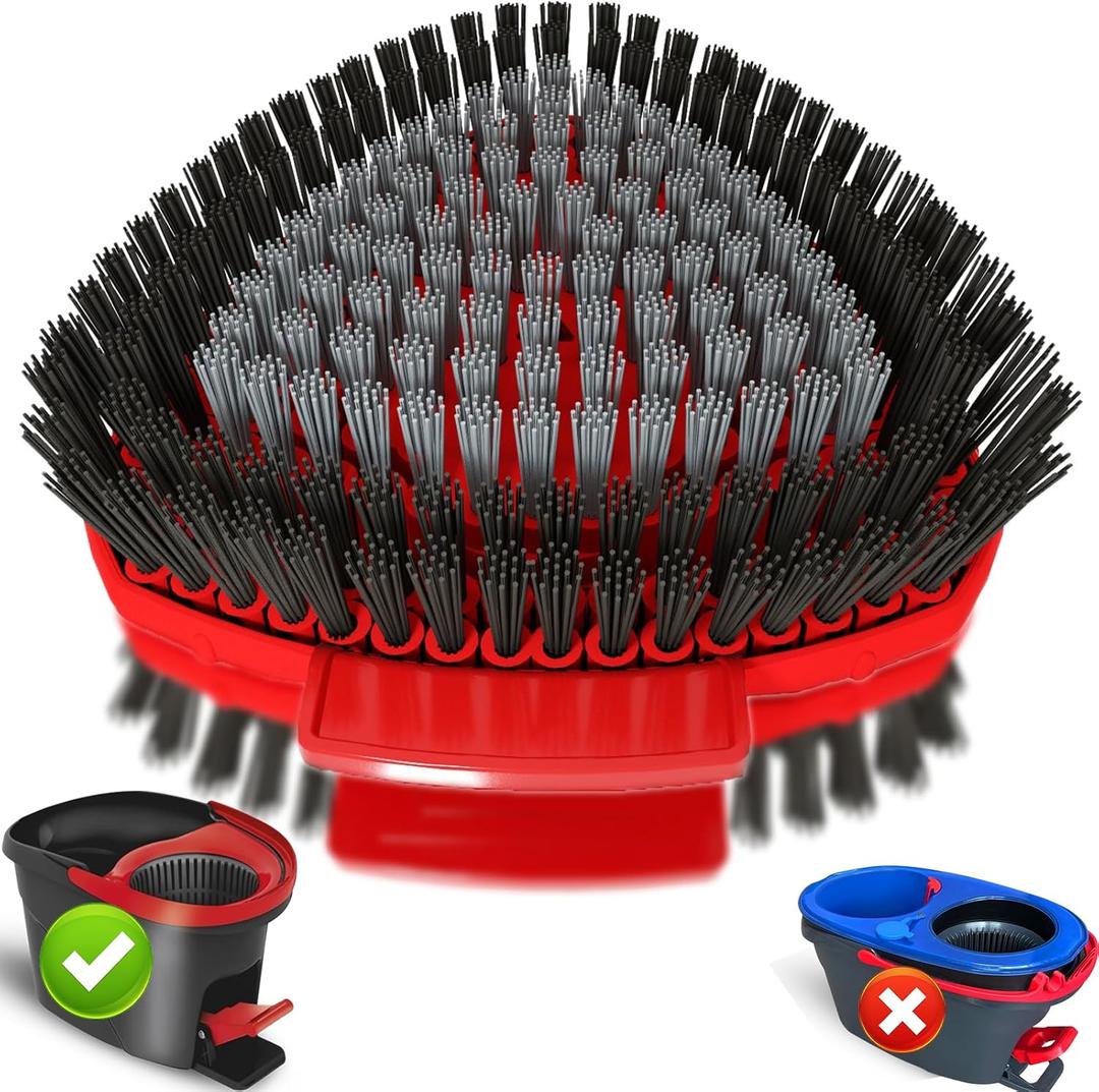 Upgrade Scrub Brush Replacement Head Compatible with O Cedar EasyWring 1 Tank Spin Mop, Mop Replace Head Brush,Scrubber Floor Cleaning Brush,More Layers of Bristles for Bathroom, Deck, Tile, Kitchen (Big 1 Pack)