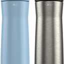 Contigo Ashland Chill 2.0 Water Bottle, 24 oz, 2-Pack, Glacier; Stainless steel w/Licorice
