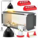 Chicken Brooder Box Starter Kit – Durable Stainless Steel Frame & Breathable Oxford Fabric, Includes 75W Heat Lamp, Chick Feeder & Waterer Set, Ideal for Chicks, Ducklings, and Quail
