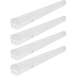4FT LED Linear Strip Light Fixture, 4 Foot LED Shop Lights 40/32/24W 35/40/5000K CCT Selectable, Surface Mount and Hanging Ceiling Lighting Fixture for Garage, Warehouse, Workshop, Supermarket (4)