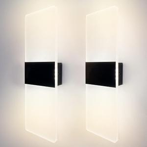 2Pack RV LED Wall Sconce with Switch, 12Volts RV Interior Vanity Light Fixture with Acrylic Lens, LED Bedside Light for RV Motorhome Camper Trailer