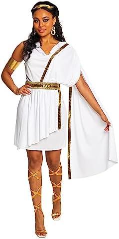 Morph Greek Goddess Costume Women - Womens Toga Costume, Greek Toga Costumes Womens, Goddess Halloween Costumes for Women L