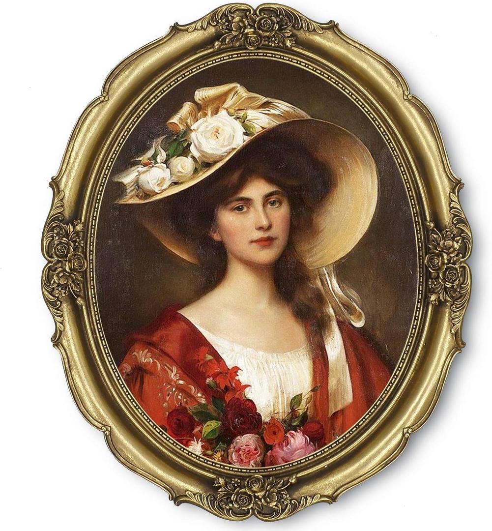 SIMON'S SHOP Vintage Picture Frames 11x14, Gold 11x14 Picture Frame for Wall, Antique Frames for 11 by 14 Photo, Oval Gallery Wall Frame