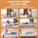 BIEEZZK Leg Pillow Elevation Blood Circulation, Leg Elevating Pillows for After Surgery, Sleeping, Memory Foam Wedge Pillow for Legs Swelling, Foot Knee Pillow for Back Pain, 23.616.88in, White/Grey