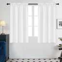 Deconovo Blackout Curtains Panels for Bedroom - Thermal Insulated Rod Pocket Room Darkening Drapes, Noise-Reducing Curtains, 38W x 63L Inch, White, 2 Panels