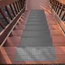 Ottomanson Bullnose Stair Treads Outdoor Grid Heavy-Duty Non-Slip Stair Mats Best Grip on Concrete, Brick & Textured Step Fastening Required for Wooden & RV Steps, Pack of 5