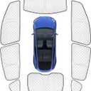 KMF 8pcs Full Thicken Sun Shades for 2025 2026 Tesla Model Y Juniper Accessories, Tesla Y Privacy Car Window Covers for Windshield Side Rear, UV Block and Blackout for Camping Outdoor