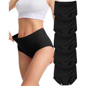 Sunm Boutique Combed Cotton Underwear for Women, Full Coverage High Waisted Women's Briefs, Soft Breathable Ladies Panties XL