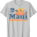 Maui Hawaii Vintage Surf Beach Surfing 70's Retro Hawaiian T-Shirt Medium
