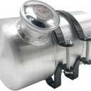 JSD AUTO PARTS 1 Gallon Fuel Tank 6'' x 10" 1/4 NPT Outlet End Fill Spun Aluminum Gas Tank for motorbike,mini bike,go kart