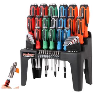 HORUSDY 11-piece Magnetic Screwdriver Set with Case, 5 Phillips & 5 Flat Head Tips with Magnetizer demagnetizer Precision Screwdriver Set