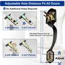 Matte Black Front Door Handle and Deadbolt Set, Single Cylinder Front Door Lock Set with Reversible Handle, Exterior Door Handle with Deadbolt Lock and Keyed