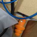 HomeSpot Noise Reduction Wireless Neckband Headphones with Qualcomm aptX HD, 27dB NRR, CVC Noise Cancelling Mic & Controls and 20H Playtime for Work Safety OSHA Compliant - Blue Wire Orange Earbuds