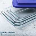 8-Piece Glass Baking Dish Set with Plastic lids,Rectangular Glass Bakeware Set with Lids, Baking Pans for Lasagna, Leftovers, Cooking, Kitchen, Freezer-to-Oven and Dishwasher, Blue