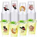 Sliner 100 Pcs Derby Disposable Plastic Cups Bulk 12oz Clear Horse Racing Party Cups Drinking Plastic Tumblers for Mint Julep Derby Day Party Supplies