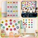 gisgfim 80Pcs Colorful Flower Cutouts Spring Decorations Bulletin Board Floral Paper Cut-Outs Classroom Decor for Back to School Boy Girl DIY Craft Photo Wall Kindergarten Preschool Party Favor Supply