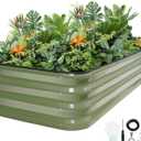 5-in-1 Adjustable Raised Garden Bed Kit | Galvanized Planter Boxes for Vegetables, Flowers | 12" Tall, Multiple Sizes (8x3x1ft, 9x2x1ft, 10x1x1ft, 6x5x1ft, 7x4x1ft) | Outdoor Metal Raised Bed, Green